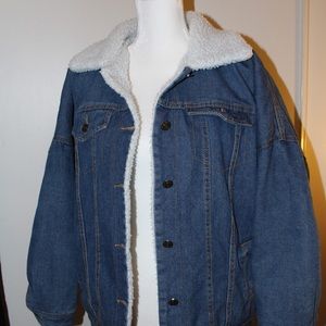 Denim Faux Shearling/Sherpa Jacket